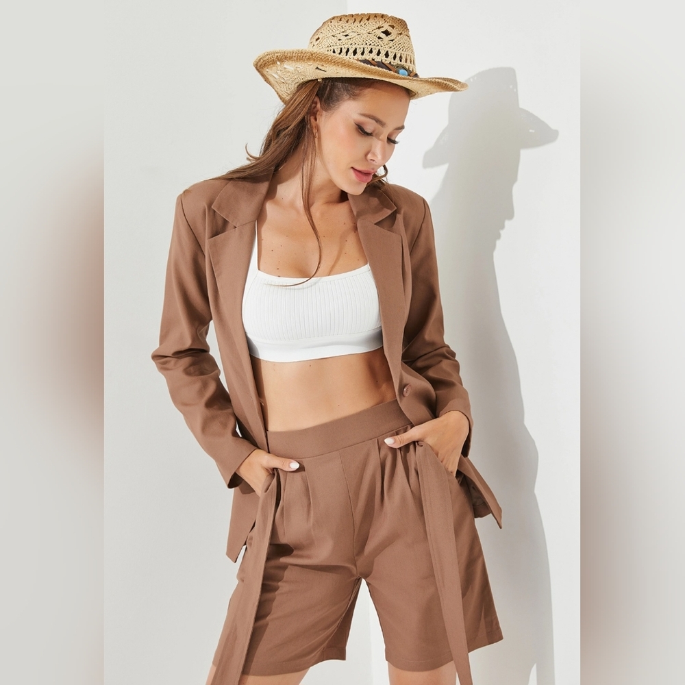 #503 🛑64 S,M,L HIGH END FABULOUS Casual Linen Suit Short 2pc Set